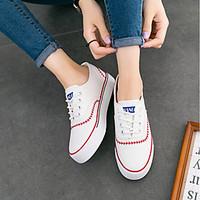 womens flats spring comfort pu canvas casual