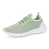 Women\'s Athletic Shoes Comfort Tulle Spring Fall Casual Walking Comfort Split Joint Flat Heel White Black Gray Light Green 2in-2 3/4in