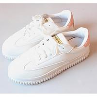 womens sneakers comfort pu spring casual white flat