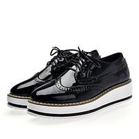 Women\'s Sneakers Creepers Comfort Pigskin Spring Casual Black Flat