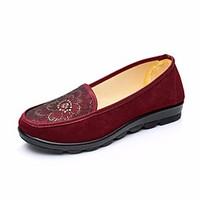 Women\'s Flats Comfort PU Canvas Spring Casual Red Black Flat