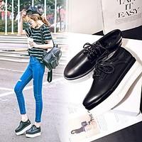 womens oxfords creepers pu casual black