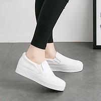 womens flats comfort pu canvas spring casual black white flat