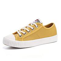 Women\'s Sneakers Comfort Canvas Spring Casual Yellow Black White Flat