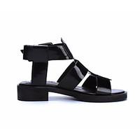 womens sandals comfort pu spring casual black white 1in 1 34in