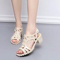 womens sandals comfort pu spring casual almond blushing pink black fla ...