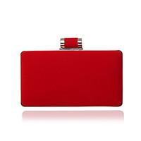 Women Evening Bag leatherette All Seasons Formal Event/Party Wedding Minaudiere Crystal/ Rhinestone Clasp Lock Red Black Handbag Clutch More Colors