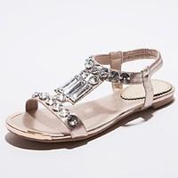 Women\'s Shoes Flat Heel Mary Jane / Gladiator Sandals Office Career / Dress / Casual Silver / Gold