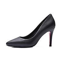 womens heels comfort pu spring casual stiletto heel gray black flat