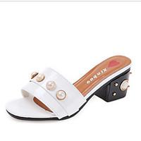 womens sandals comfort pu spring casual black white flat