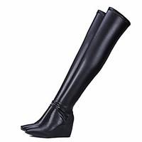 womens boots comfort pu spring casual black flat