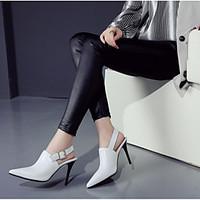 womens heels comfort pu spring casual stiletto heel black white 4in 4  ...