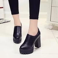 womens boots comfort pu spring casual black flat