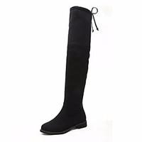 womens boots comfort pu spring casual black flat