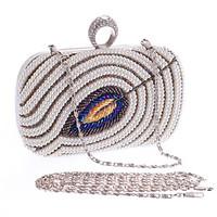 Women Evening Bag Polyester All Seasons Wedding Event/Party Formal Party Evening Club Rectangle Pearl Detailing Clasp LockBeige Black