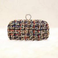 Women Evening Bag PU All Seasons Event/Party Party Evening Club Baguette Magnetic Rainbow Black