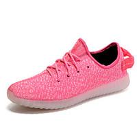 Women\'s Sneakers Light Up Shoes Yeezy Shoes Couple Shoes Light Soles Tulle Athletic Casual Flat Heel Pink Walking Shoes