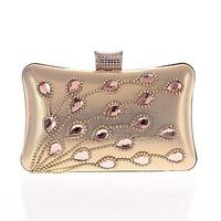 Women Evening Bag PU Polyester All Seasons Wedding Event/Party Formal Party Evening Club Pillow Rhinestone Crystal Clasp LockFuchsia