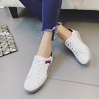 womens sneakers spring comfort pu canvas casual white