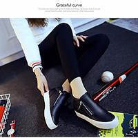 womens flats spring comfort pu canvas casual black white