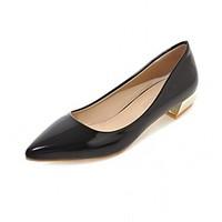 Women\'s Heels Summer Fall Comfort Novelty PU Synthetic Patent Leather Wedding Office Career Casual Walking Chunky Heel Lace-upRed Beige