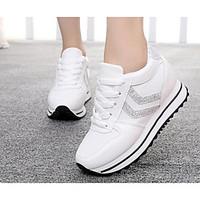 womens sneakers comfort pu spring casual silver black white flat