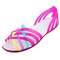 womens sandals comfort jelly shoes pvc spring casual green fuchsia yel ...