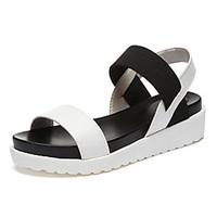 womens sandals comfort pu spring casual silver black white flat