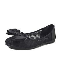Women\'s Flats Summer Hole Shoes Tulle Outdoor Dress Casual Flat Heel Bowknot Beige Black