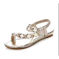 womens sandals spring comfort pu casual silver black gold