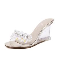 Women\'s Sandals Summer Comfort PU Casual Wedge Heel Silver Gold