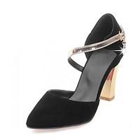 Women\'s Heels Spring Summer Fall Winter Comfort Novelty PU Synthetic Leatherette Office Career Dress Casual Stiletto Heel RivetBlack