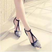 Women\'s Heels Summer Slingback PU Casual Black