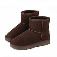 Women\'s Boots Comfort PU Suede Spring Casual Brown Gray Flat