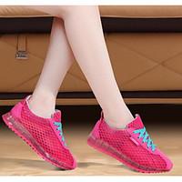 Women\'s Sneakers Comfort Tulle Leatherette Spring Casual Light Blue Fuchsia Gray Flat