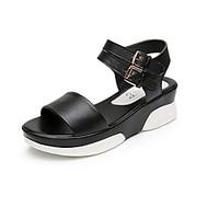 womens sandals club shoes microfibre summer casual wedge heel black wh ...