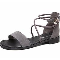 Women\'s Sandals Slingback Leather Summer Casual Slingback Wedge Heel Coffee Gray Black 3in-3 3/4in