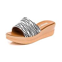 womens sandals casual leather summer daily wedge heel pool black 2in 2 ...