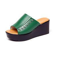 womens sandals casual microfibre summer daily wedge heel green black w ...