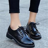 womens oxfords others pu casual black red