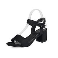 Women\'s Sandals Spring Summer Leatherette Dress Chunky Heel Black Green