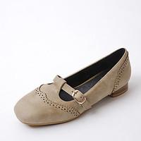 womens flats spring summer fall pu outdoor dress casual low heel chunk ...