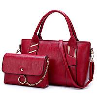 Women Bag Sets PU All Seasons Formal Casual Event/Party Wedding Office Career Envelope Zipper Gray Ruby Black