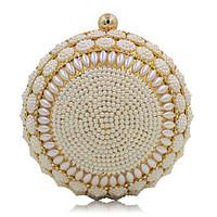 Women Evening Bag Plastic All Seasons Casual Event/Party Wedding Minaudiere Imitation Pearl Snap White Gold Handbag Clutch More Colors