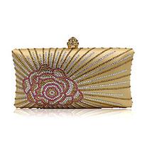 Women Evening Bag Polyester Silk All Seasons Casual Event/Party Wedding Minaudiere Crystal/ Rhinestone Snap Yellow Purple Handbag Clutch More Colors