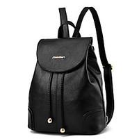 Women Backpack PU All Seasons Formal Sports Casual Camping Hiking Office Career Shopping Bucket Toggle Black