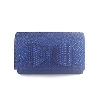 Women Shining Clutches and Evening Bags with Bowknot Gold/Silver/Black/Blue/Champagne