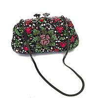 women fashion floral design rhinestone eventpartyclutches bag