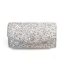 Women Beads Sequins Fashion Clutches Evening Silver