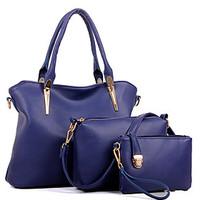 Women PU Barrel Shoulder Bag / Tote - Beige / Blue / Black